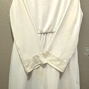 Elegant White Lace Trim Dress